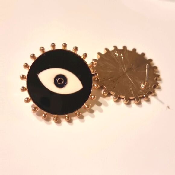 New ANTHRO Evil Eye Tallisman Amulet Stud Earrings - Picture 5 of 9